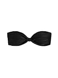 WDIRARA Women's Knot Strapless Backless Swimwear Sleeveless Tube Bikini Top Black M