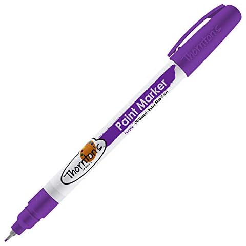 Thornton's Art Supply Vibrant Premium Oil-Based Paint Markers Pen Extra Fine Purple for Craft, Rock Painting | Safe for Kids | Write on Multi Surface Glass Metal Stone Ceramics Wood Rubber Plastic Cover