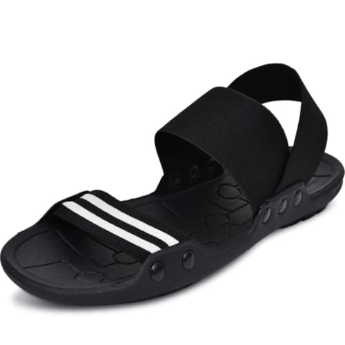 Image of black sandals Flip Flops for Men & Boys | Comfortable Casual Slippers for Beach, Home, Outdoor | Anti-Slip Lightweight Chappals - Stylish Summer