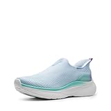 NORTIV 8 Women's Slip on Walking Shoes Hands Free Non-Slip Lightweight Gym Workout Casual Comfort Breathable Running Tennis SwiftSleek Fashion Sneakers,Size 7,Light Blue,NWUMWA2401
