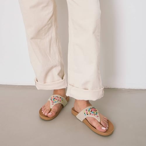 Image of The Sak Everly Slide Sandal - Women's Flat Fashion Slides with Soft Cushion Sole - Beach Slip On Sandals For Everyday