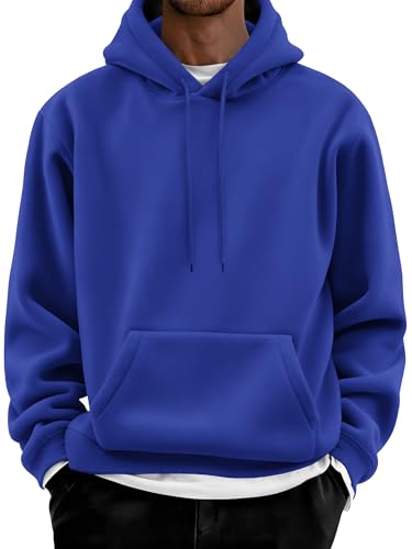 Image of COOFANDY Men Cotton Fleece Hooded Sweatshirt Casual Long Sleeve Hoodies Pullover Fashion Drawstring Hoodie with Kanga Pocket