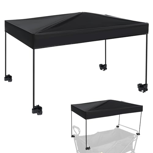 VOONKE Wagon Canopy Cover Garden Push Awning Portable Outdoor Stroller Accessories Awning for Garden Wagon Shopping Camping (Suitable for Folded Gathering Folded Wagon) 19.7 * 35.4 inches