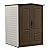 Rubbermaid Medium Vertical Resin Outdoor Storage Shed With Floor (5 x 4 Ft), Weather Resistant, Brown, Organization for Home/Backyard/Pool/Garden/Lawn Tools