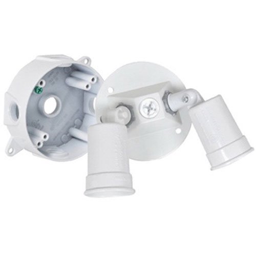 Double Floodlight Holder Kit, White