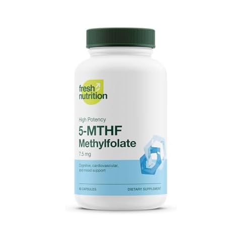 Fresh Nutrition L Methylfolate 7.5mg – DNA Verified for Maximum Potency – Superior Bioavailability – 5-MTHF Methyl Folate - 90 Capsules Cover