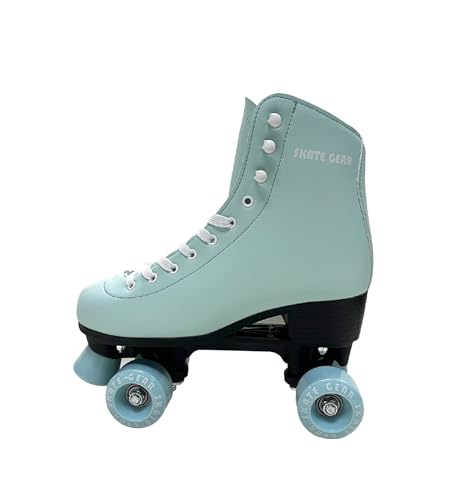Skate Gear Extra Support Quad Roller Skates for Kids and Adults (Mint, Women's 6 / Youth 5 / Men's 5)