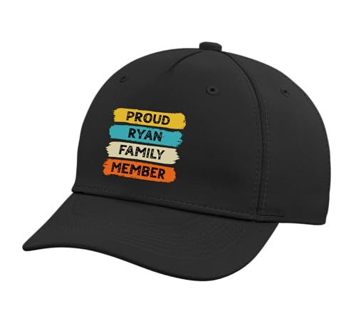 Ryan Surname Proud Family Member Ryan Adjustable Printed Baseball Hat, Black