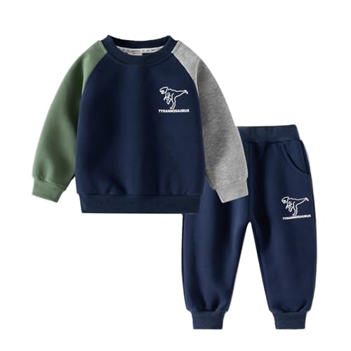 FUXINGHUAYA Chandal Niño 3 Años 2 Piezas Tyrannosaurus Chándal Niño Sudadera Sin Capucha Otoño Niño Primavera Y Jogger Pantalones Conjunto De Niños Ropa Deportiva Para 2-15