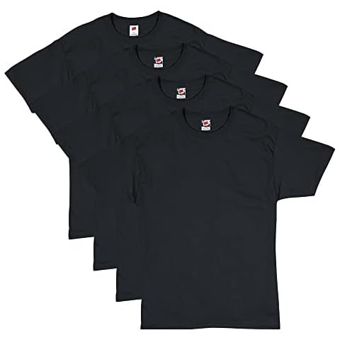 Hanes mens Essentials Short Sleeve T-shirt Value Pack (4-pack) athletic t shirts, Black, XX-Large US Cover