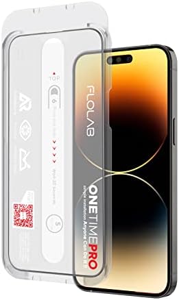 FLOLAB NanoArmour ONETIME PRO Anti Reflective iPhone 14 Pro Anti Glare Screen Protector Best iPhone Tempered Glass - Durable, Smooth as Butter Matte Surface, Easy to Install, Dust Free