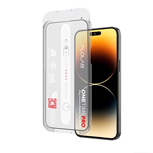Flolab Nanoarmour Onetime Pro Anti Reflective Iphone 14 Pro Anti Glare Screen Protector Best Iphone Tempered Glass - Durable, Smooth As Butter Matte Surface, Easy To Install, Dust Free #TOP24