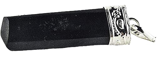 CRYSTALMIRACLE Zwarte Toermalijn Edelsteen Pointer Hanger Wellness Fashion Gift Crystal Healing handgemaakte accessoire, 1.25 inch approx, Steen, Kristal
