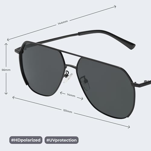 Image of Livho Polarized Aviator Sunglasses for Men, Trendy Square UV Protection Oversized Fashion Sun Glasses