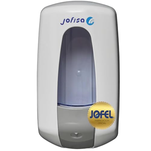 JOFISA x JOFEL Dispensador Jabon baño Aitana Blanco de Pared – Jabonera baño Antigoteo, Dispensador jabon Cocina Profesional.