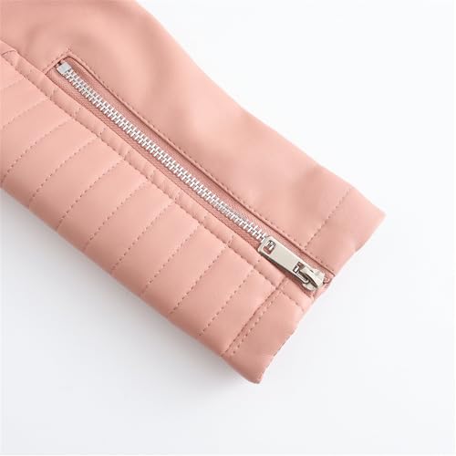 Manteau léger similicuir rose haut de gamme avec finitions ceinturées 3XL - 6
