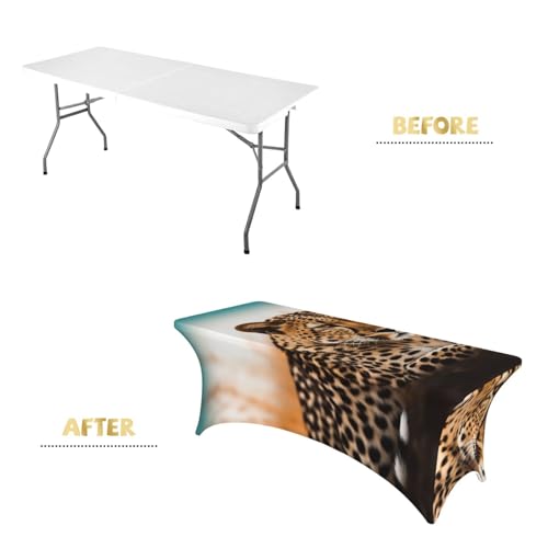 Nappe élasthanne rectangulaire 1,8m pour masquer les tables abîmées