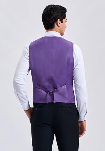 Image of Enlision Men's Suit Vest Business Formal Dress Waistcoat Solid Color Vest for Suit or Tuxedo