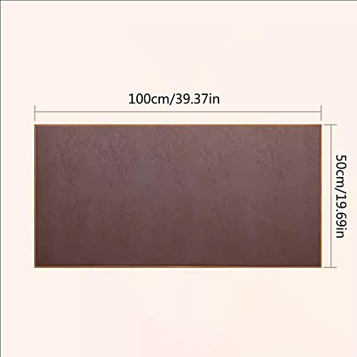 Chemin de table en cuir imperméable marron lavable d'un coup d'éponge - 2