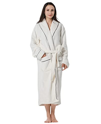 Yarbar Women's Fleece Bathrobes Shawl Collar Robes, Soft Warm Spa Robes For Women #TOP1