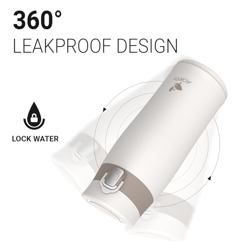 AORIN 18/8 Stainless Steel Water Bottle with 2 Lids, 350ml, Vacuum Insulated Metal Bottle, Leakproof Drinks Bottle, BPA Free, Hot & Cold Compatible, Portable Flask for Gym, Sport, Daily - Image 4