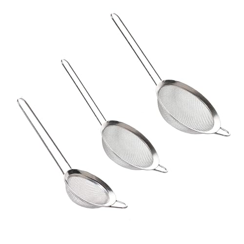 Spiro Fine Mesh Tea Strainer Set of 3 - Stainless Steel All-Purpose Colander & Juice Sieve for Kitchen