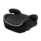 LST Kindersitzerhöhung ISOFIX i-Size ECE R129 geprüft Kindersitz Booster 125-150cm 15-36kg – HDPE Kunststoff, ergonomische Armlehnen, Auto Sitzerhöhung Kinder, Autositz, Gruppe 2&3 (Schwarz)