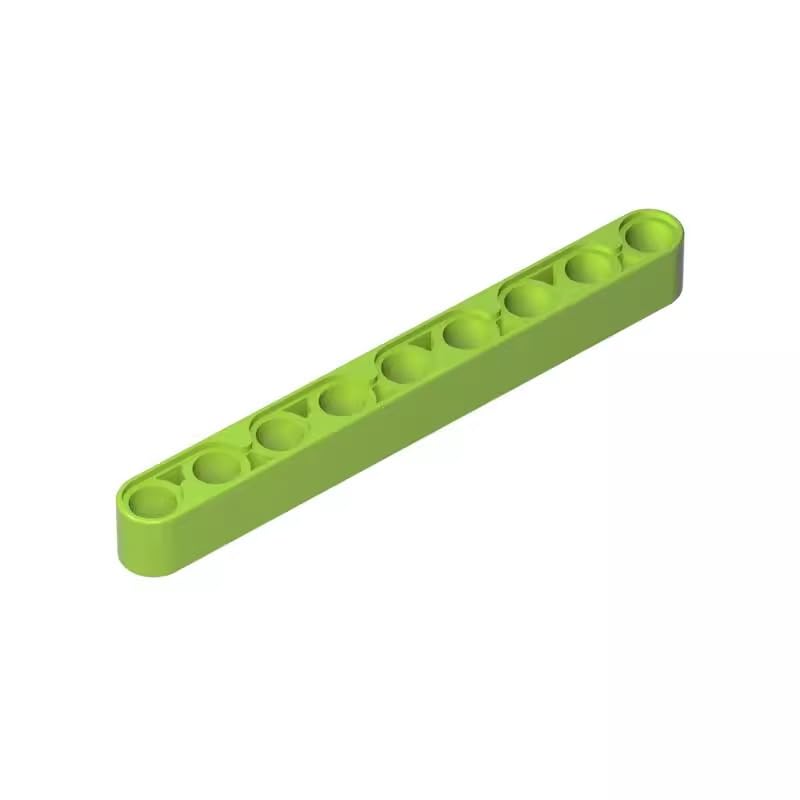GDS-666 Compatible with LEGO 40490 Technic Beam 1x9 Thick, Lime, 50 PCS