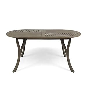 Christopher Knight Home Great Deal Furniture Christopher Knight Home Baia Outdoor Acacia Wood 70 Oval Dining Table Gray Finish