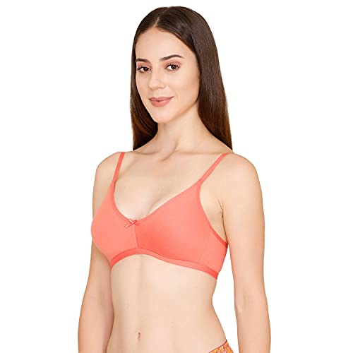 Image of Zivame Everyday Double Layered Non Wired 3 /4th Coverage T-Shirt Bra - Georgia Peach