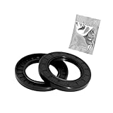 Yethuanru TC 12mm X 22mm X 5mm, 2PCS Black Double Lip Oil Seal, Nitrile Rubber Cover Double Lip with Spring, Oil Shaft Seal Fit for Bearing Shaft