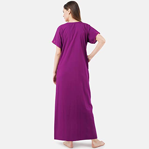 Image of Premium Women Embroidery Night Gown Lizzybizzy Cotton Nighty Maxi