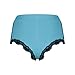 Womens Lace Trim Shorts High Waisted Comfy Soft Stretch Cheeky Panties Underwear Briefs Sleep Lounge Pants Bottoms Sky Blue