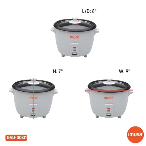 IMUSA Mini Electric Rice Cooker 6 Cup Cooked 3 Cup Uncooked – Ceramic Nonstick Pot, Small Multi Cooker for Rice, Quinoa, Oatmeal, Stew – Keep Warm – Compact for Dorm RV Kitchen by Imusa - Used condition - Image 8