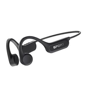 Bone Conduction Headphones, Bluetooth 5.3 Open Ear Headphones, 8H Playtimes Wireless Headphones with Mic, Sport Earphones, IP56 Sweatproof Headset for Workout, Hiking, Black