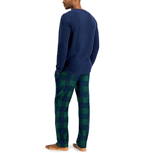 Hanes Men's Tagless 2-Piece Micro-Fleece Sleep Set, Blackwatch, X-Large #TOP2