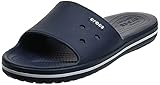 Crocs Unisex Crocband III Slide WHI Sandal, Navy/White, 13 US Women