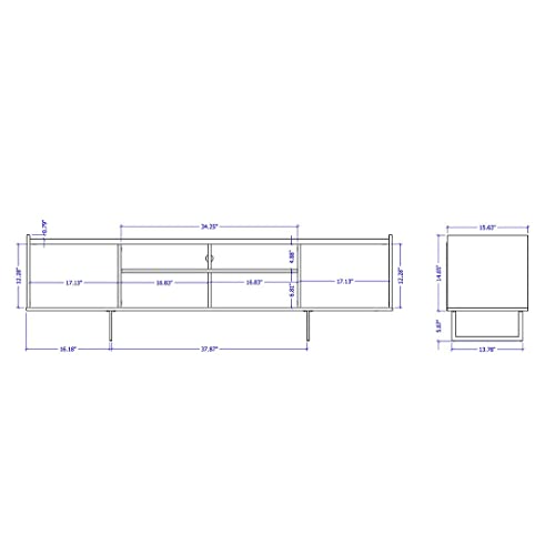 Manhattan Comfort Winston Tv Stand, 70.86 Inches, Black And Cinnamon #TOP2