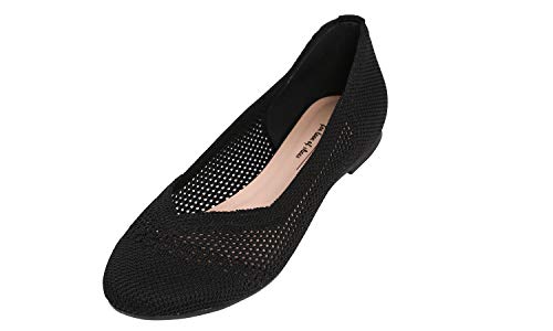 Feversole Women's Woven Fashion Breathable Knit Flat Shoes