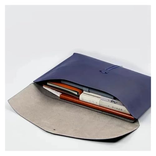 Sac à documents en cuir PU A3 bleu grand format 490x365mm