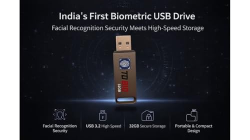 Smart Disk Trek TD BIO Privacy Thumb Drive 32 GB Pen Drive Compatible with Laptop, Desktop Computer, Television USB 3.2 Metal Case