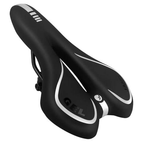 MSDADA Gel Bike Seat Bicycle Saddle, Bike Saddle for Men & Women, Waterproof Bicycle Seat Comfortable Soft Cushion for Road Bike, Mountain Bike, Exercise Bike, City Bikes (Gray) Cover