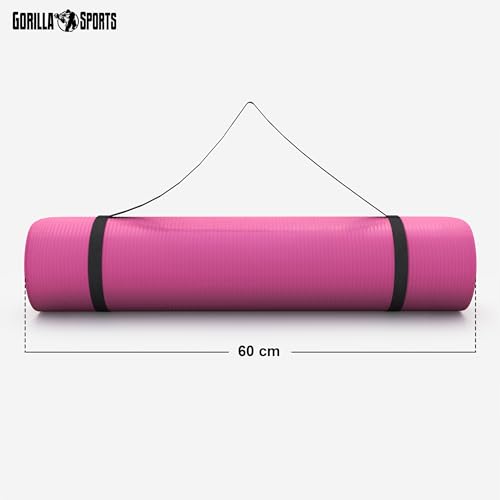 GORILLA SPORTS® Yogamatte 190 x 60/100 x 1,5 cm mit Tragegurt, rutschfest – Ansicht 4