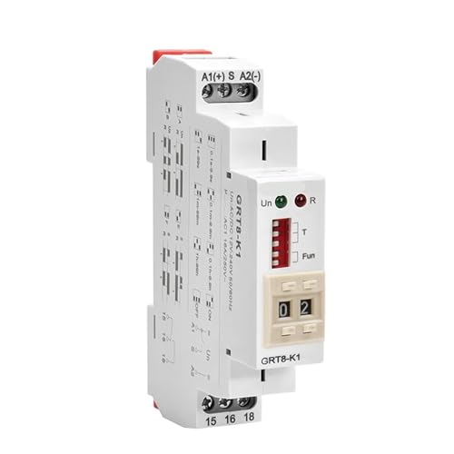 Relé temporizador digital GRT8-K2 AC230V multifunción programable para carril DIN de control 3