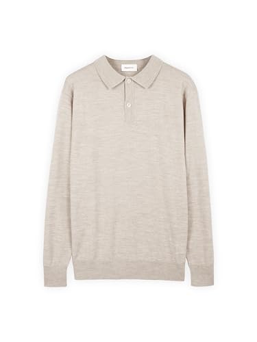 Polo en laine mérinos Diana Studio pour homme : l'élégance classique à manches longues en beige