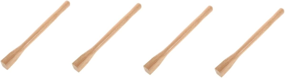 INOOMP 4pcs Wooden Garden Hoe Handle Replacement Ergonomic Hammer Handle for Long Hoe Tool Easy Install Comfortable Grip