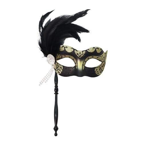 Generisch Máscara de malla desmontable para fiestas de Halloween, cosplay, elegante cubierta de ojos, carnaval (oro, talla única)