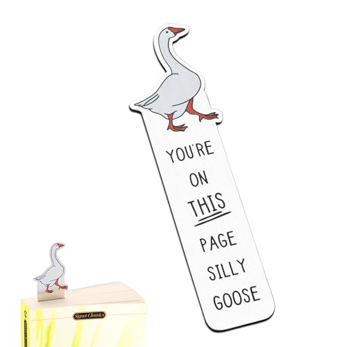 Funny Bookmark Cute Silly Goose Book Marks Book Accessories for Women & Teens Ideal Birthday/Back to School Gifts for Teachers Students Librarians and Book Lovers (Bookish Reading Essentials)
