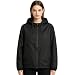 Innfttwo Regenjacke Damen Wasserdicht Leicht – Ultraleichte Packbare Outdoor Jacke mit Kapuze (DE/NL/SE/PL, Alphanumerisch, XL, Regular, Regular, Schwarz)
