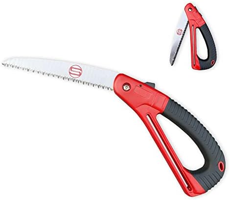 Ccfetch Folding Saw 7 Inch Long Blade Hand Protection Saw for Drywall, Wood, PVC, Bone, Wallboard, Plywood, Best for Camping, Gardening, Bushcraft, Hunting, Pruning Saw for Single-Hand Use